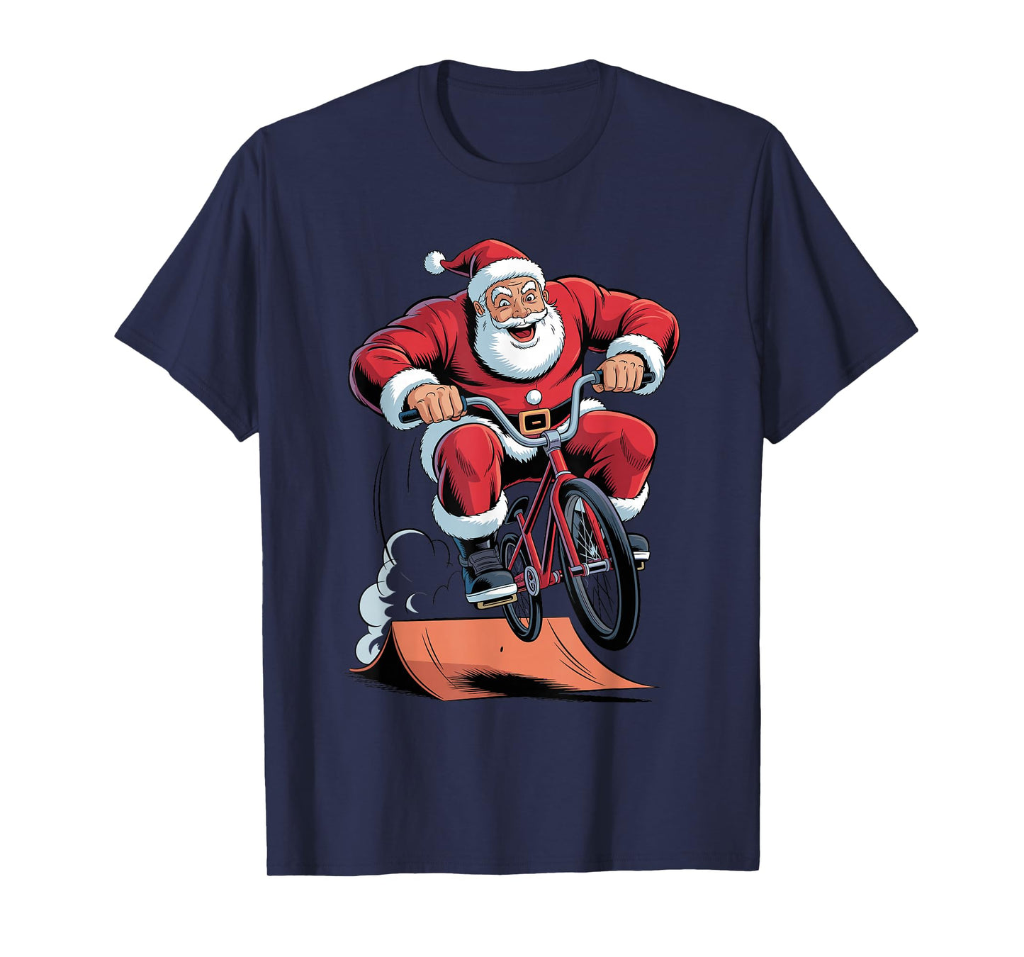Funny Santa Riding BMX Lover Holiday Christmas Xmas Pajama T-Shirt