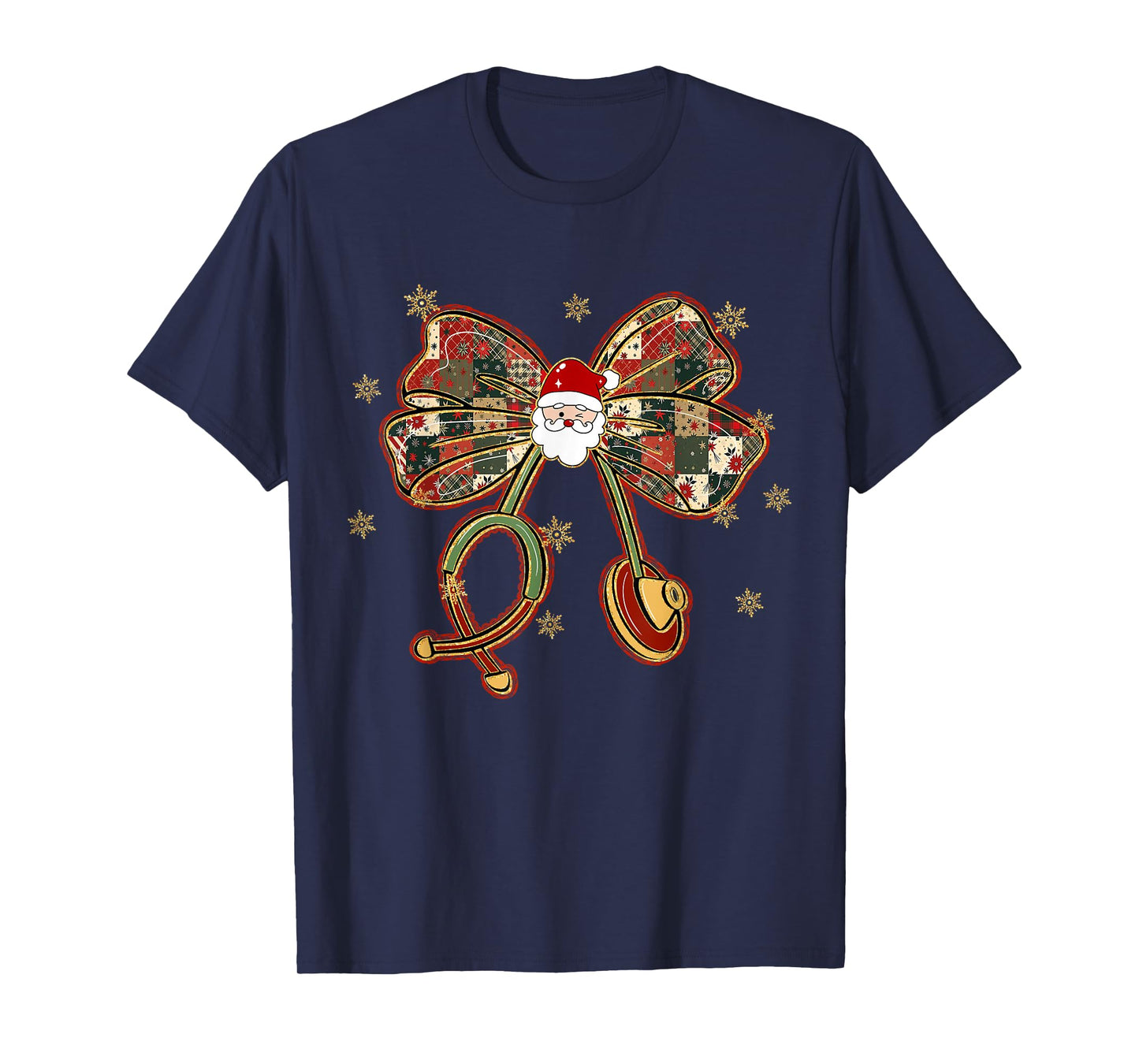 Funny Nurse Christmas Coquette Bow Stethoscope Cute Nursing T-Shirt