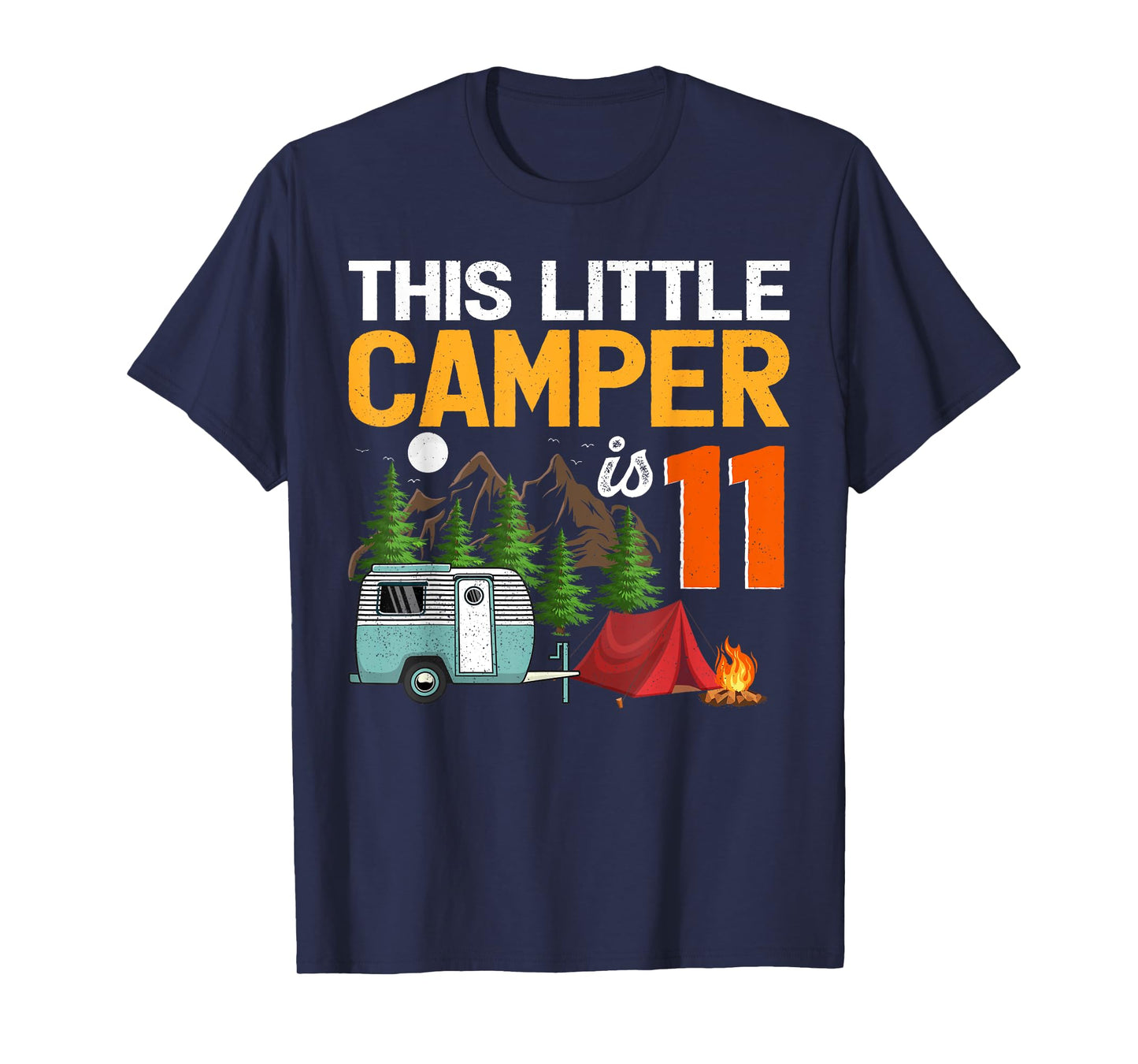 This Little Camper Is 11 Year Old Camping 11th Birthday T-Shirt