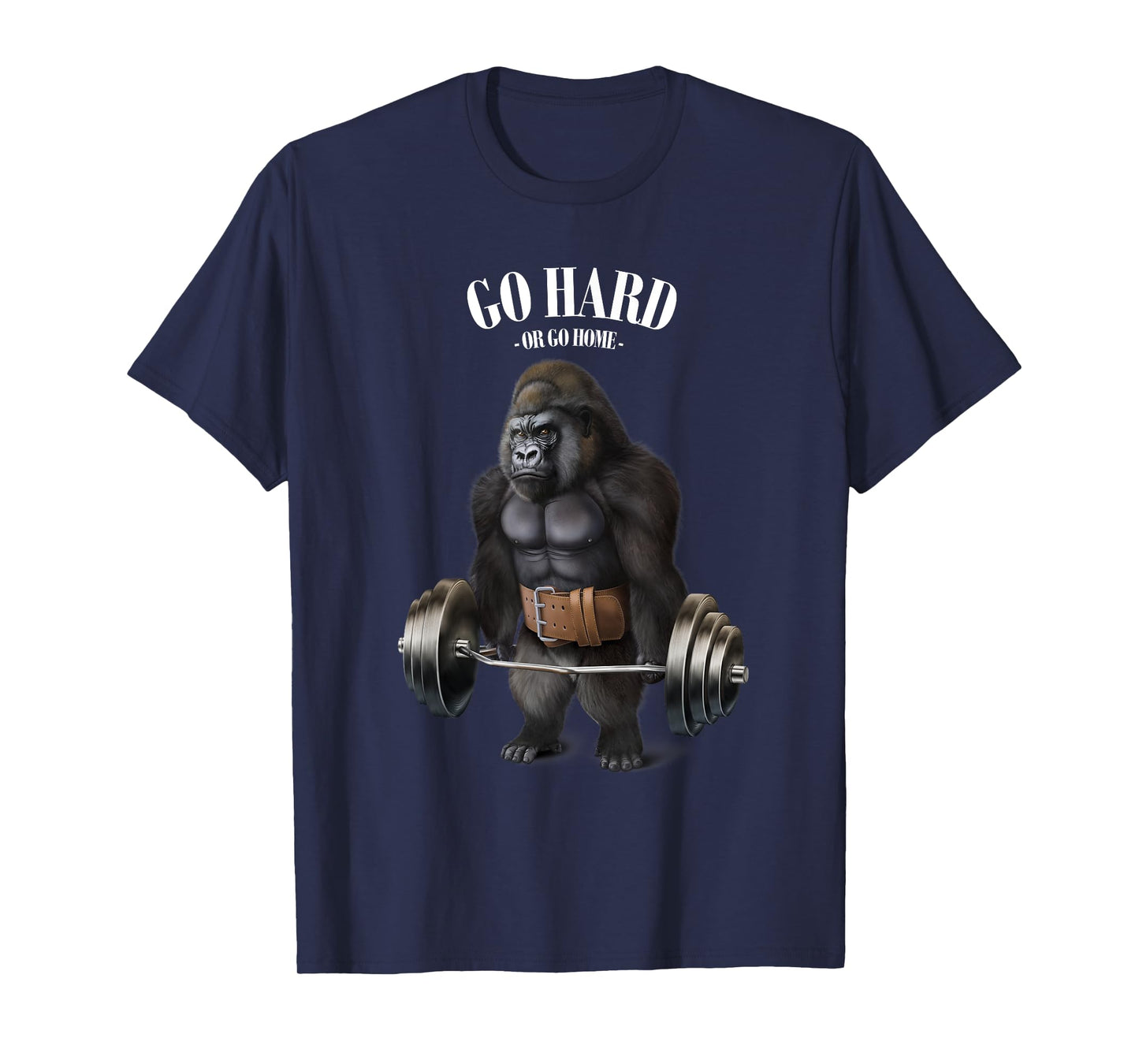 Gorilla Muscle Training with Barbell Shrug Bar Fitness Gym T-Shirt