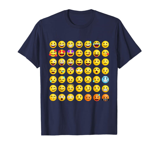 Cool Social Media Sarcastic Smile Faces Graphic Designs T-Shirt