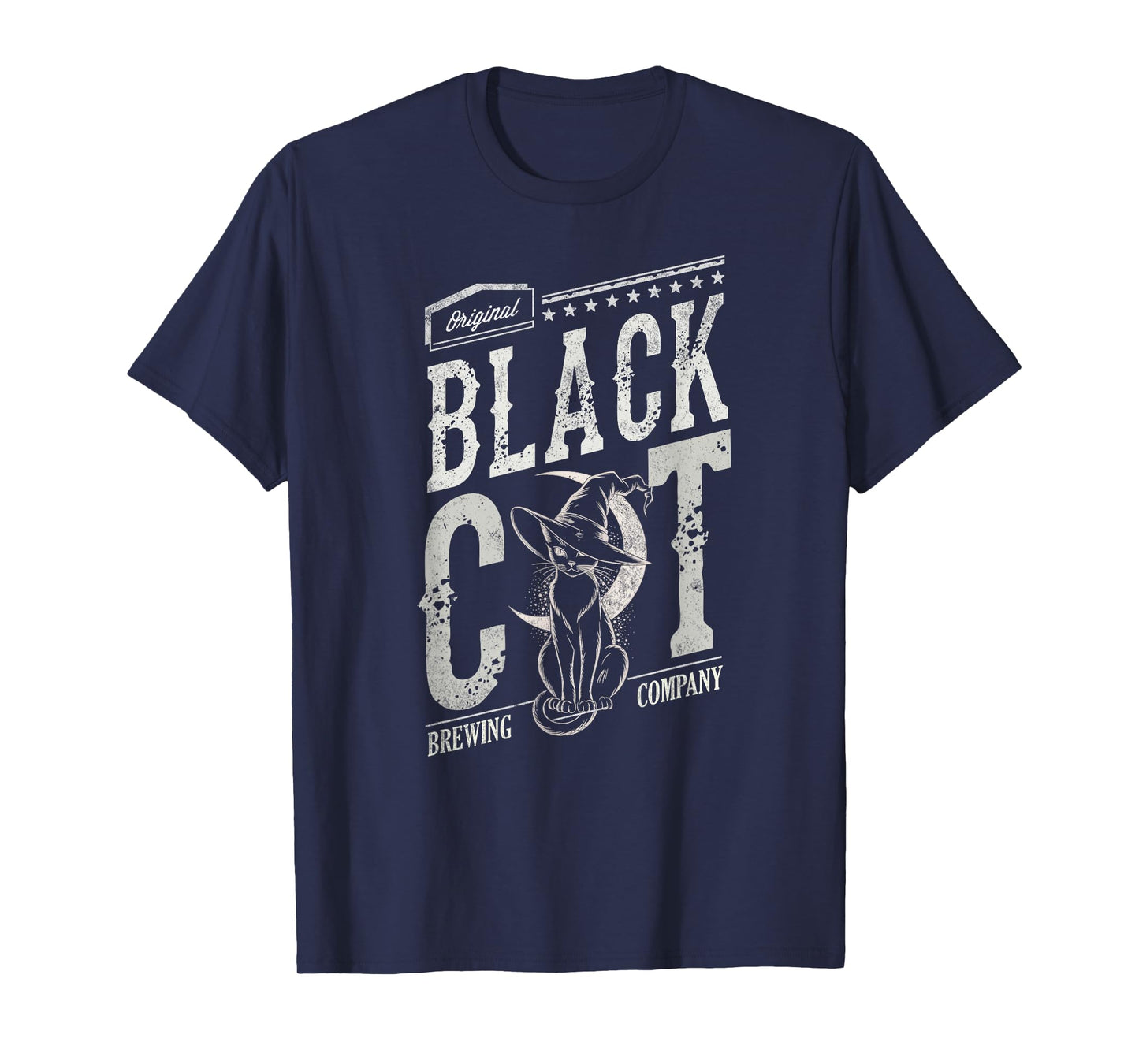 Cute Black CAT Co Witch Brewing Company Village Wicca Crew T-Shirt