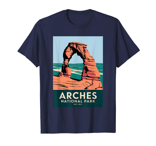 Arches National Park Vintage Camping Hiking Men Women Kids T-Shirt