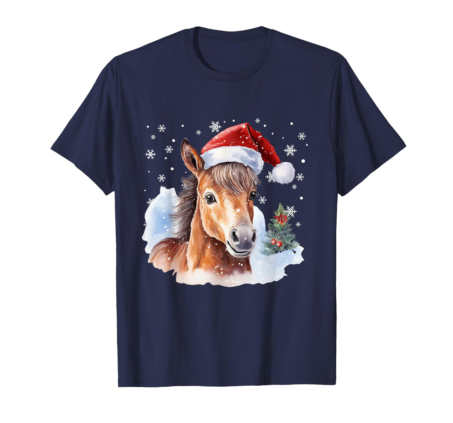 Christmas Horse Shirt Cute Pony Rider Equestrian Tee T-Shirt