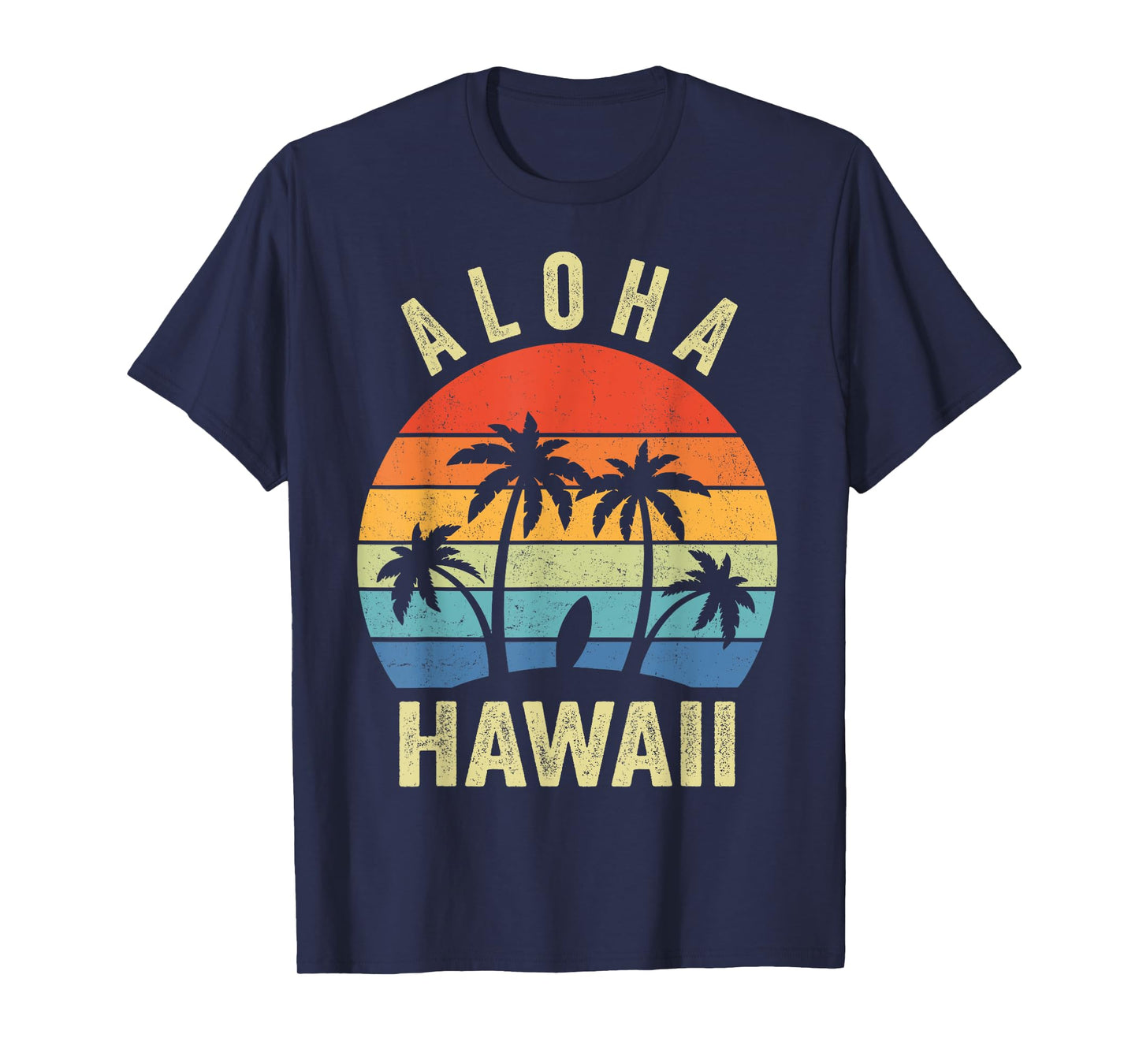 Aloha Hawaii Hawaiian Island Palm Beach Surfboard Surf T-Shirt for Men Women Girls Kids