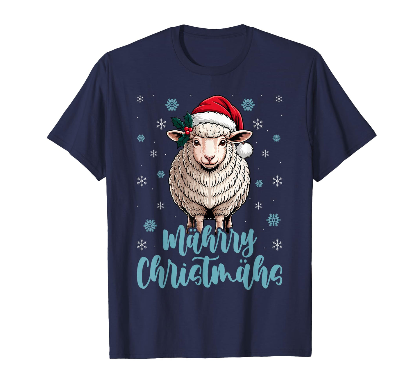 Merry Christmas Sheep Santa Lamb Kids T-Shirt