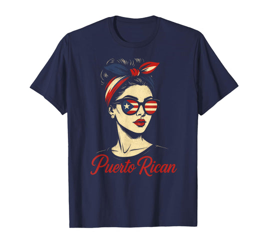 Puerto Rican Culture Woman Vintage Flag Latina T-Shirt