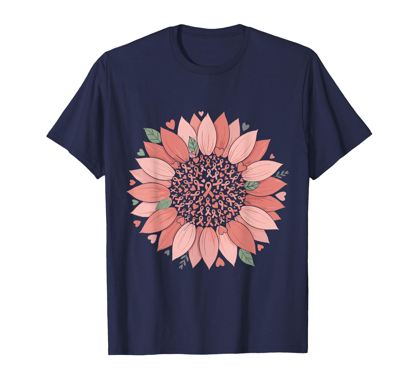 Sunflower Cute Ribbon Breast Cancer Awareness Art T-Shirt