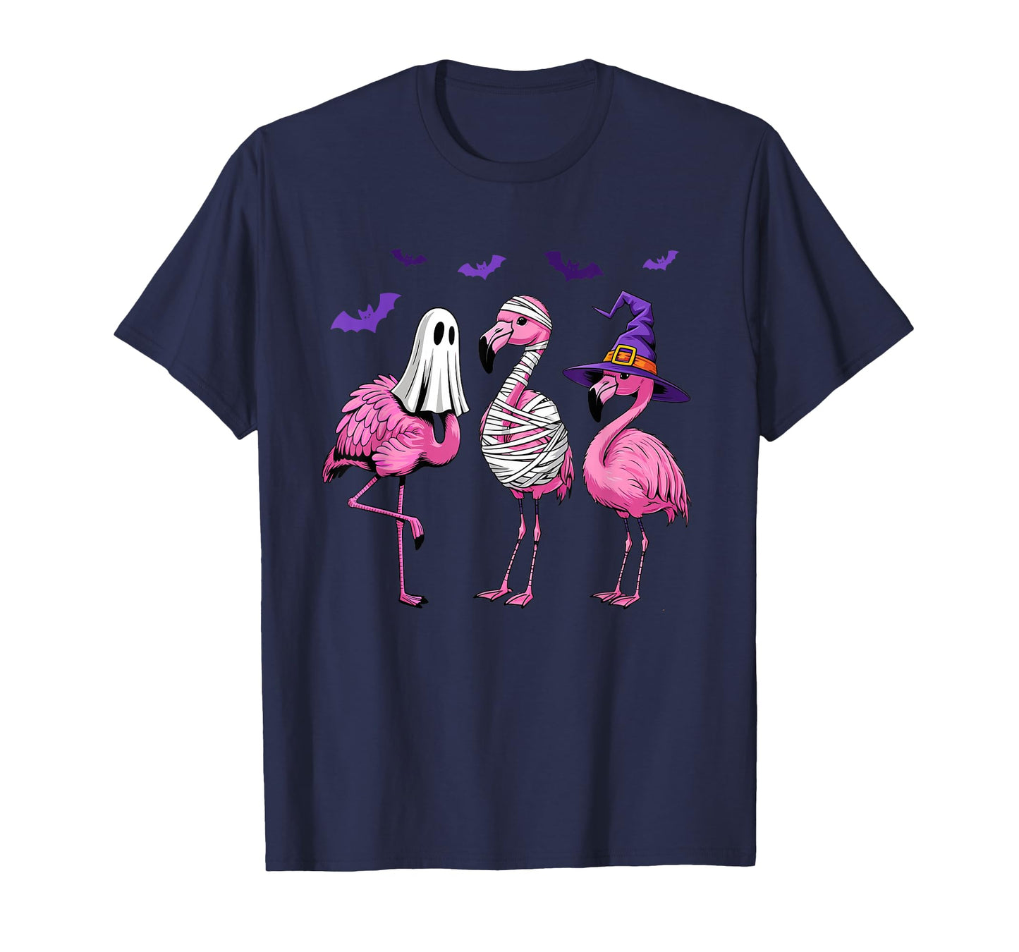 Halloween Flamingo Costume Witch Vampire Mummy T-Shirt