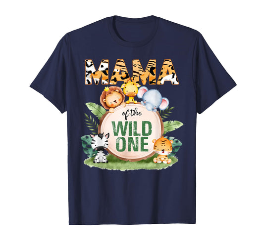 Mama Of The Wild One 1st Birthday Safari Family Matching T-Shirt