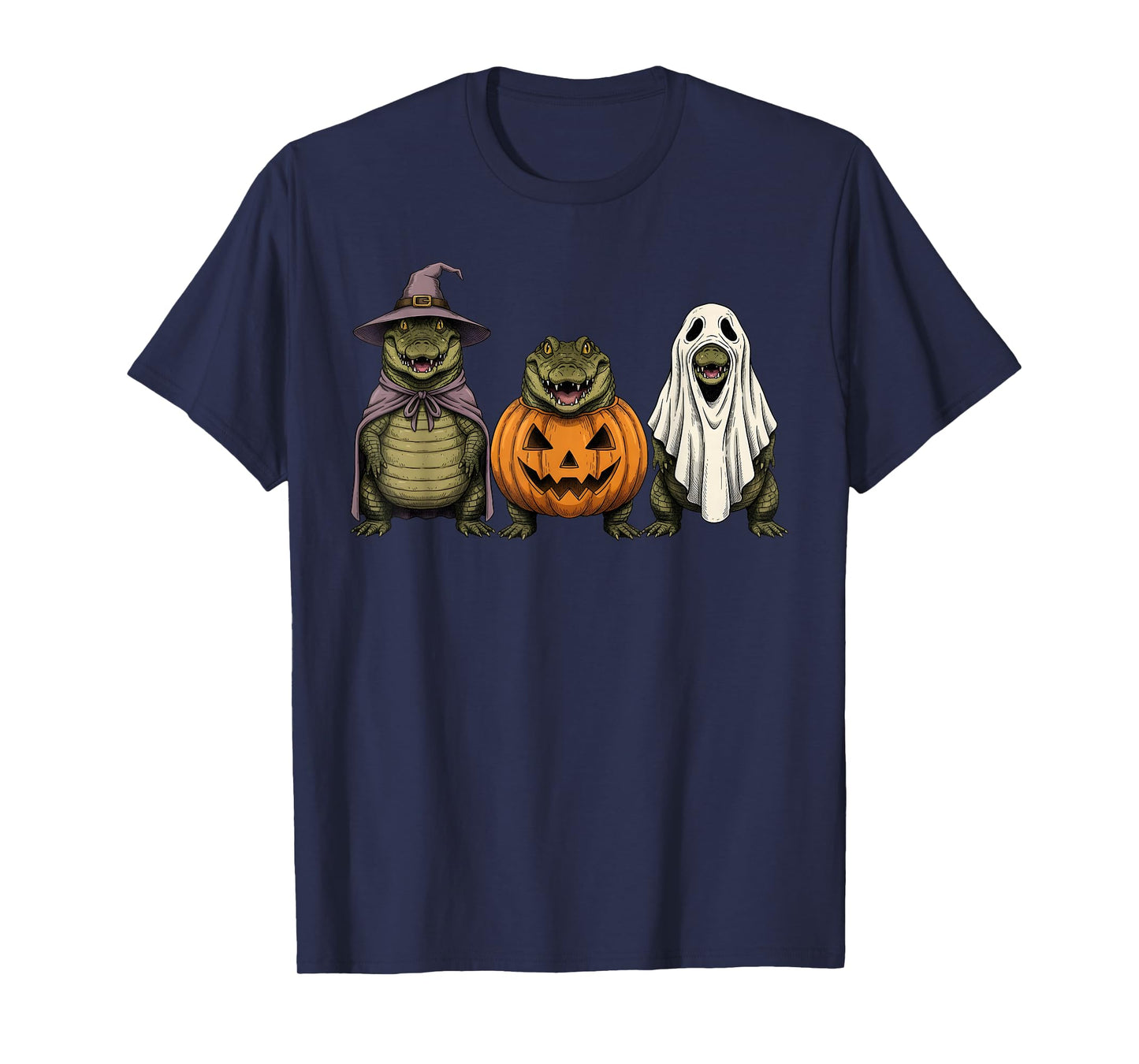 Spooky Ghost Crocodile Lover Pumpkin Halloween T-Shirt