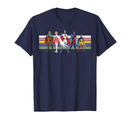 Battle of the planets G Force Retro Colour Stripe T-Shirt