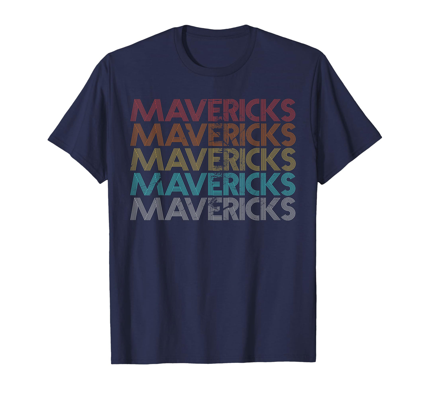 Mavericks Vintage Apparel Retro-Modern Unisex-Adult T-Shirt, Black, Small, Short Sleeve