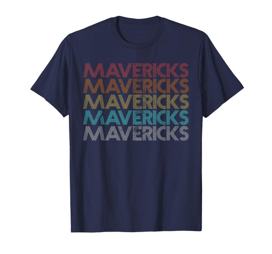 Mavericks Vintage Apparel Retro-Modern Unisex-Adult T-Shirt, Black, Small, Short Sleeve