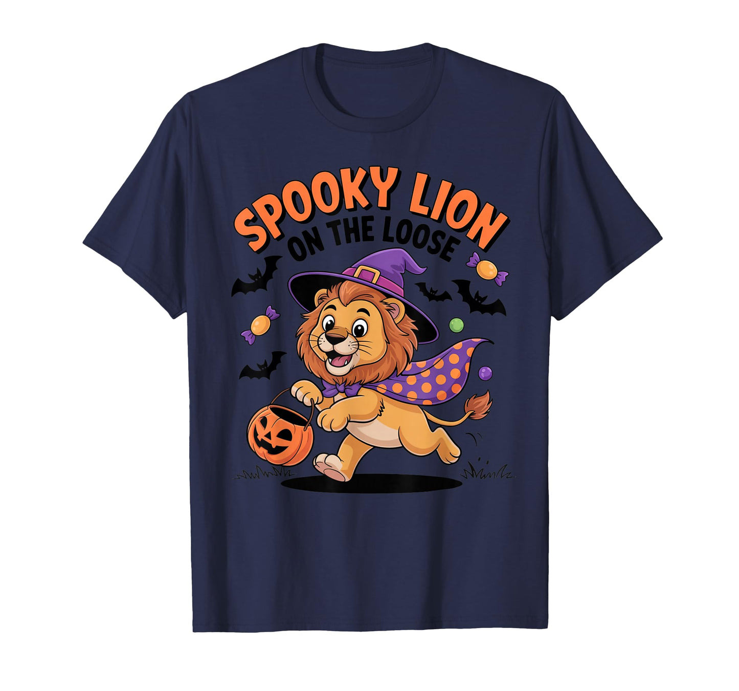 Spooky Lion On The Loose Funny Halloween Costume T-Shirt