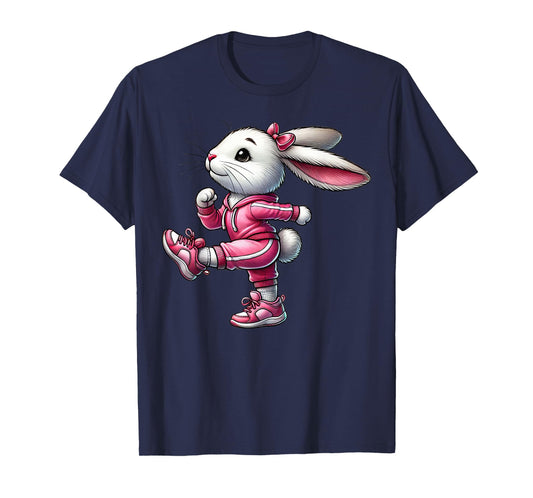 Easter Bunny Exercising Gym Fitness Workout Training T-Shirt