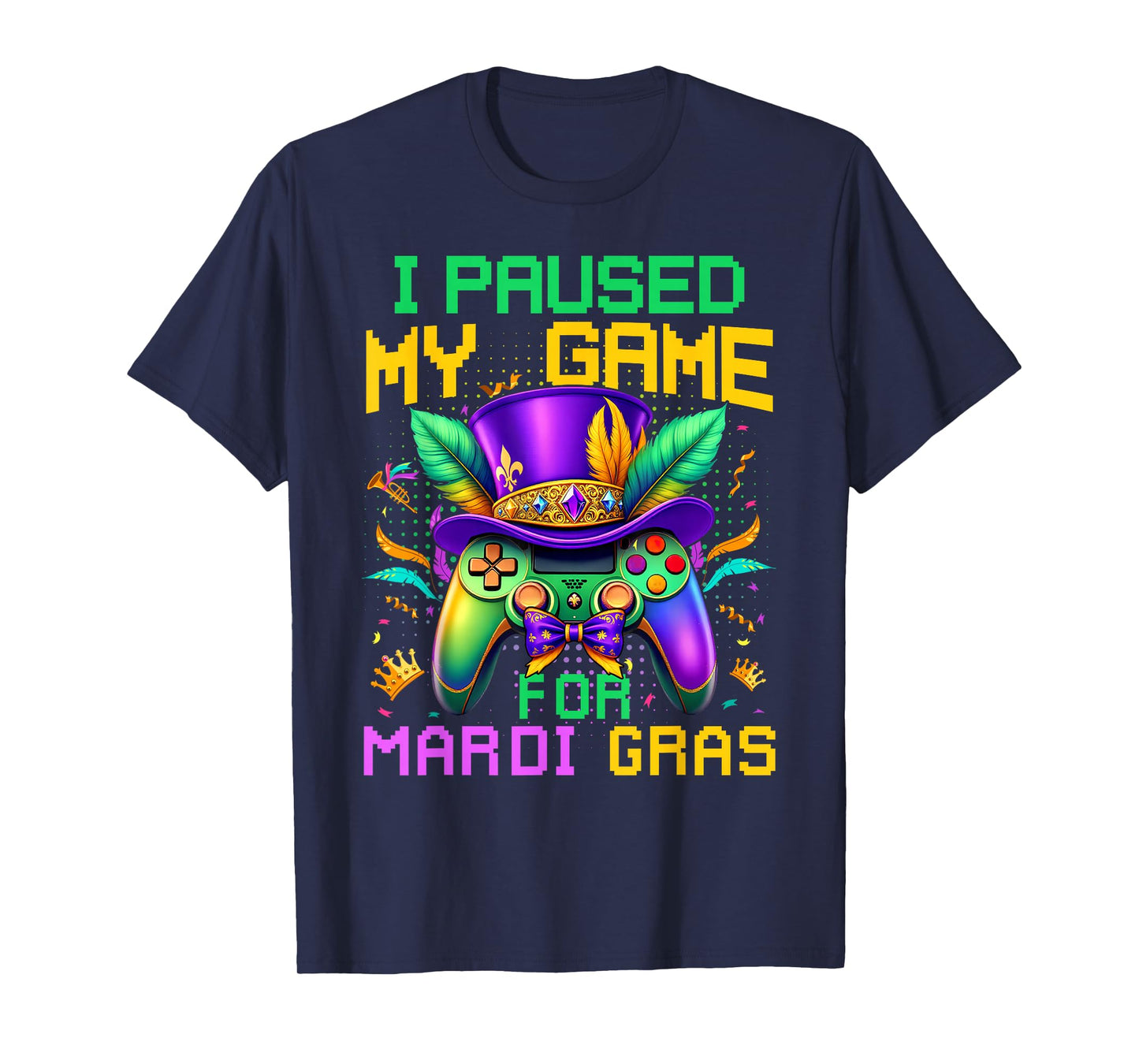 I Paused My Game For Mardi Gras Video Game Controller Boys T-Shirt