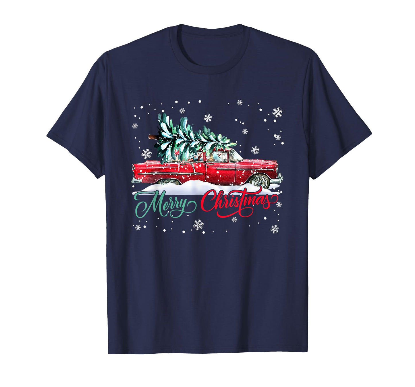 Christmas Tree on Car Merry Xmas Matching Family Pajamas PJ T-Shirt