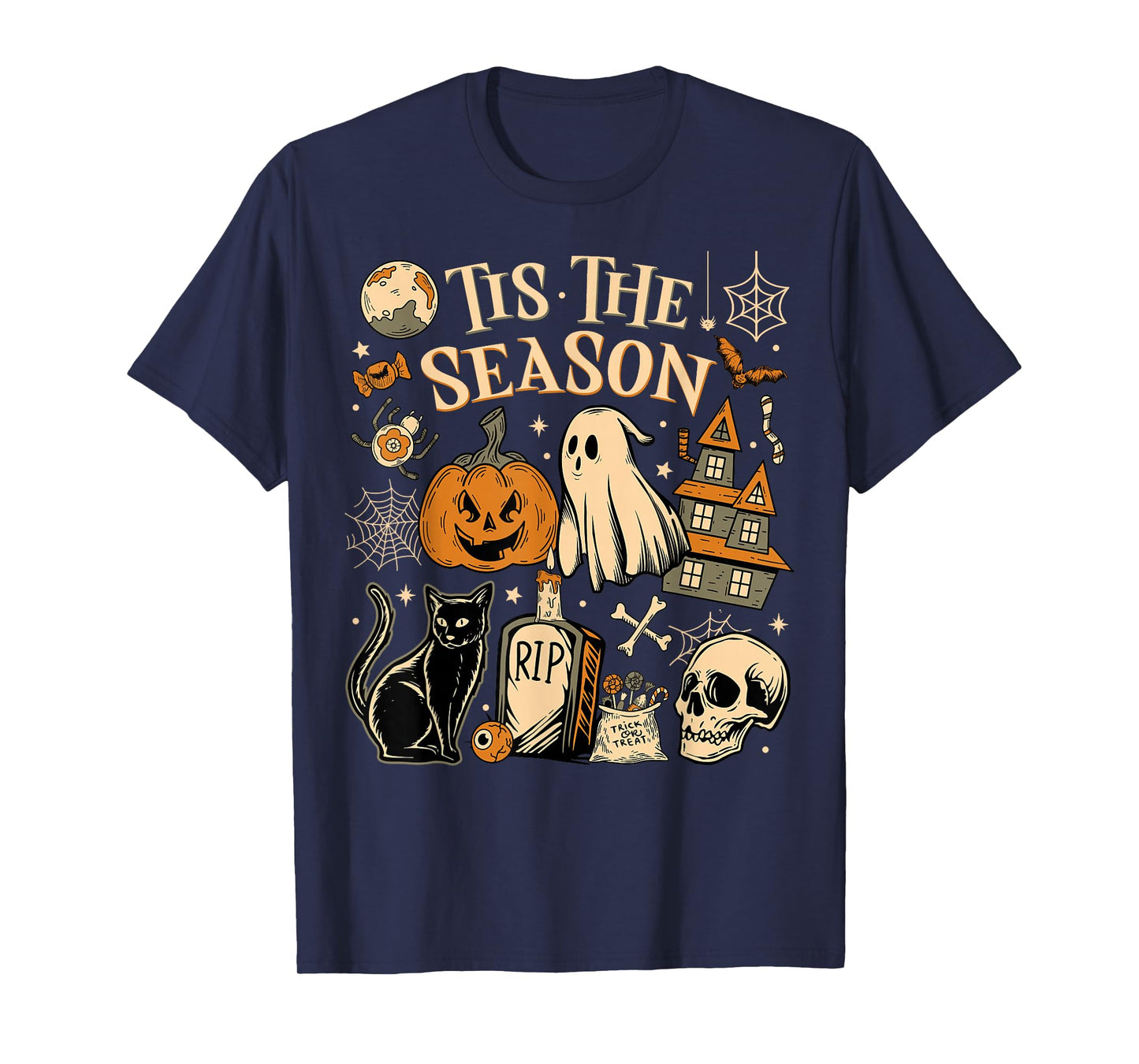 Halloween Vibes Spooky Season Pumpkin Witch Tis The Season T-Shirt