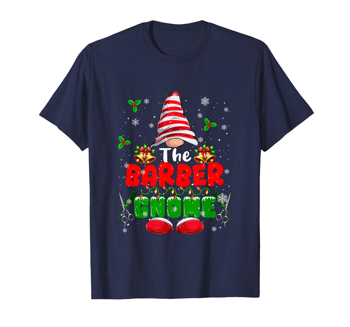 The Barber Gnome Christmas Colorful Costume Job Team T-Shirt