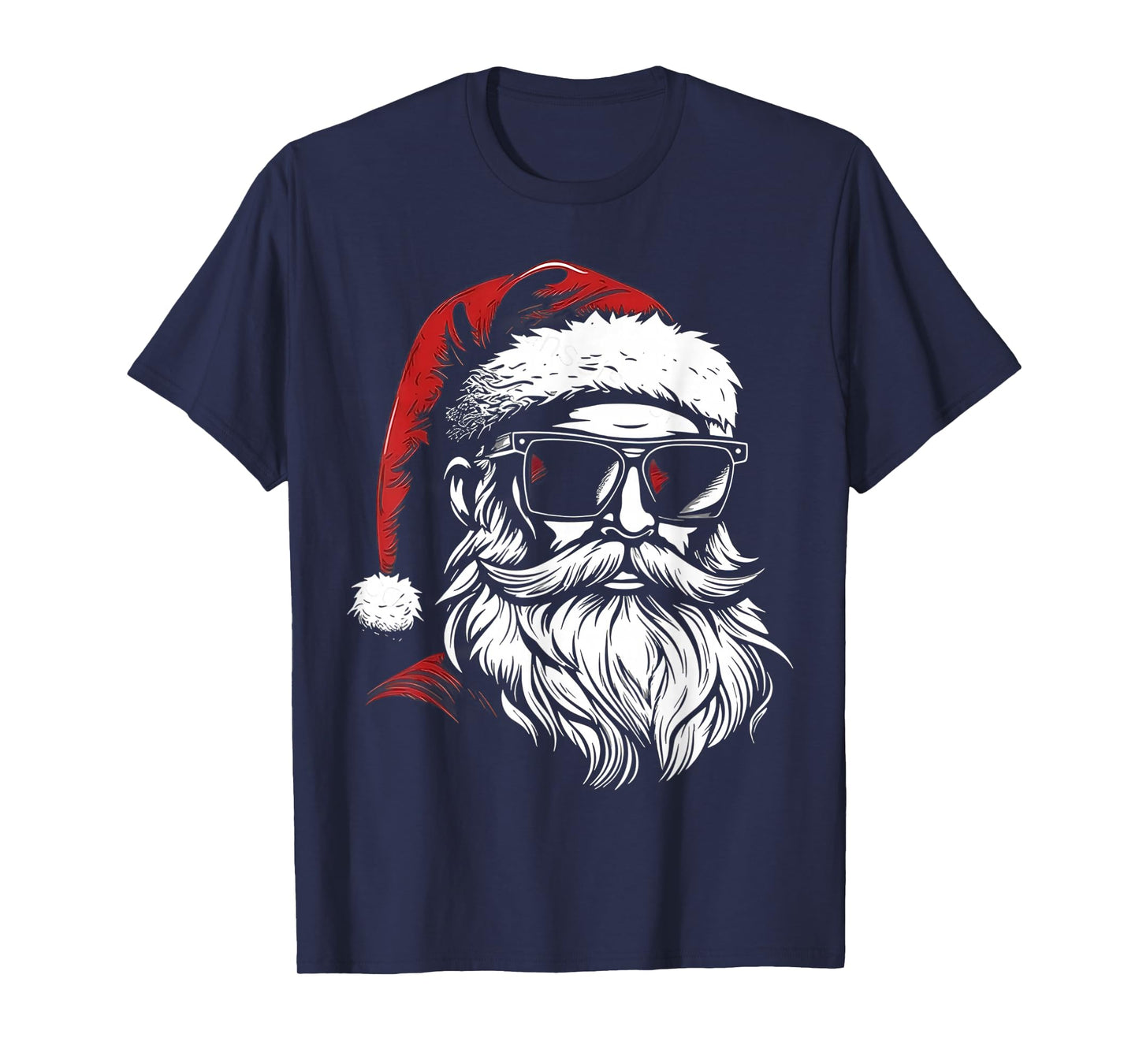 Santa Face Retro Sunglasses Christmas Xmas Men T-Shirt