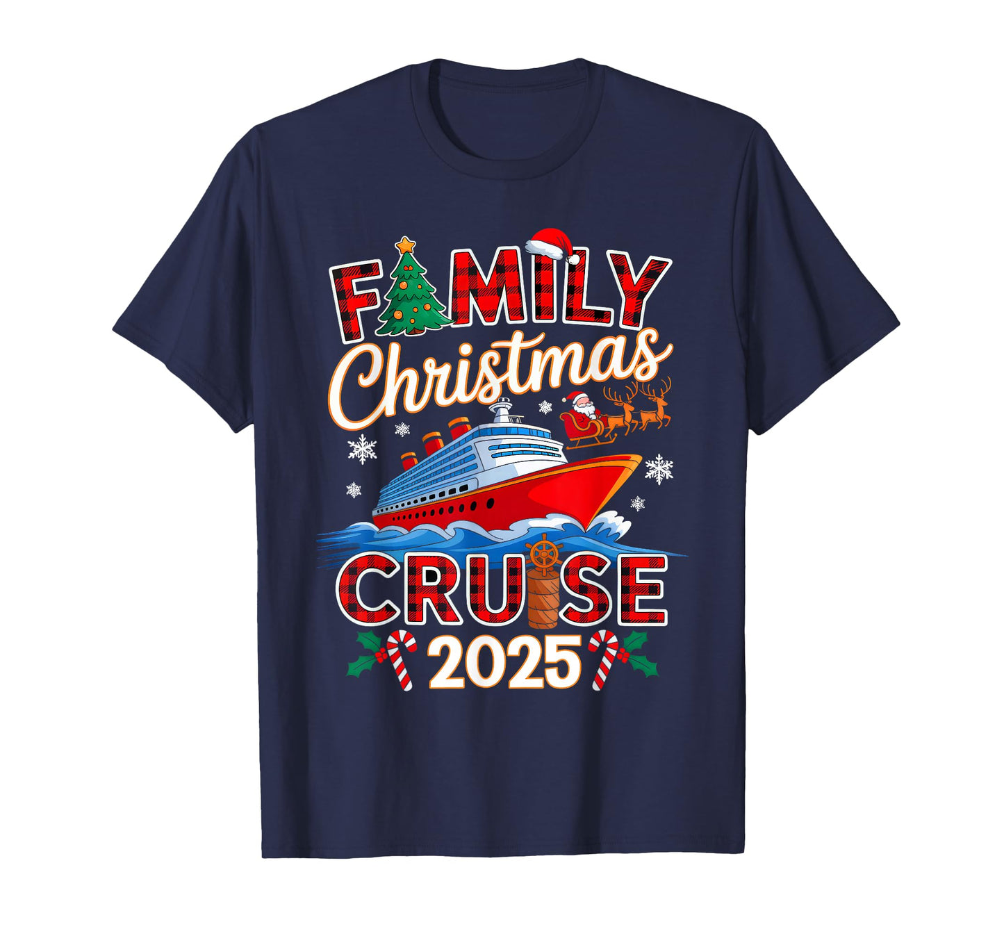 Family Christmas Cruise 2025 Matching Family Cruise Holiday T-Shirt