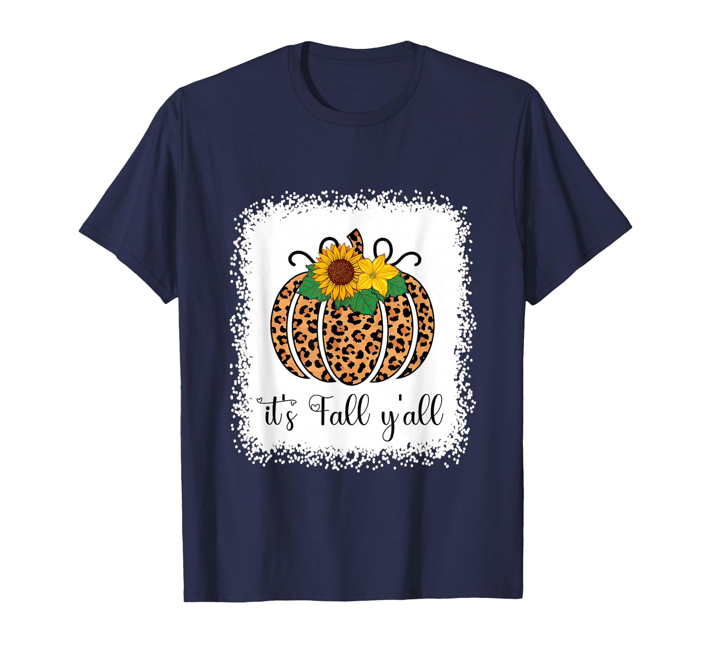 Pumpkin Leopard Print Thanksgiving Halloween It's Fall Y'all T-Shirt