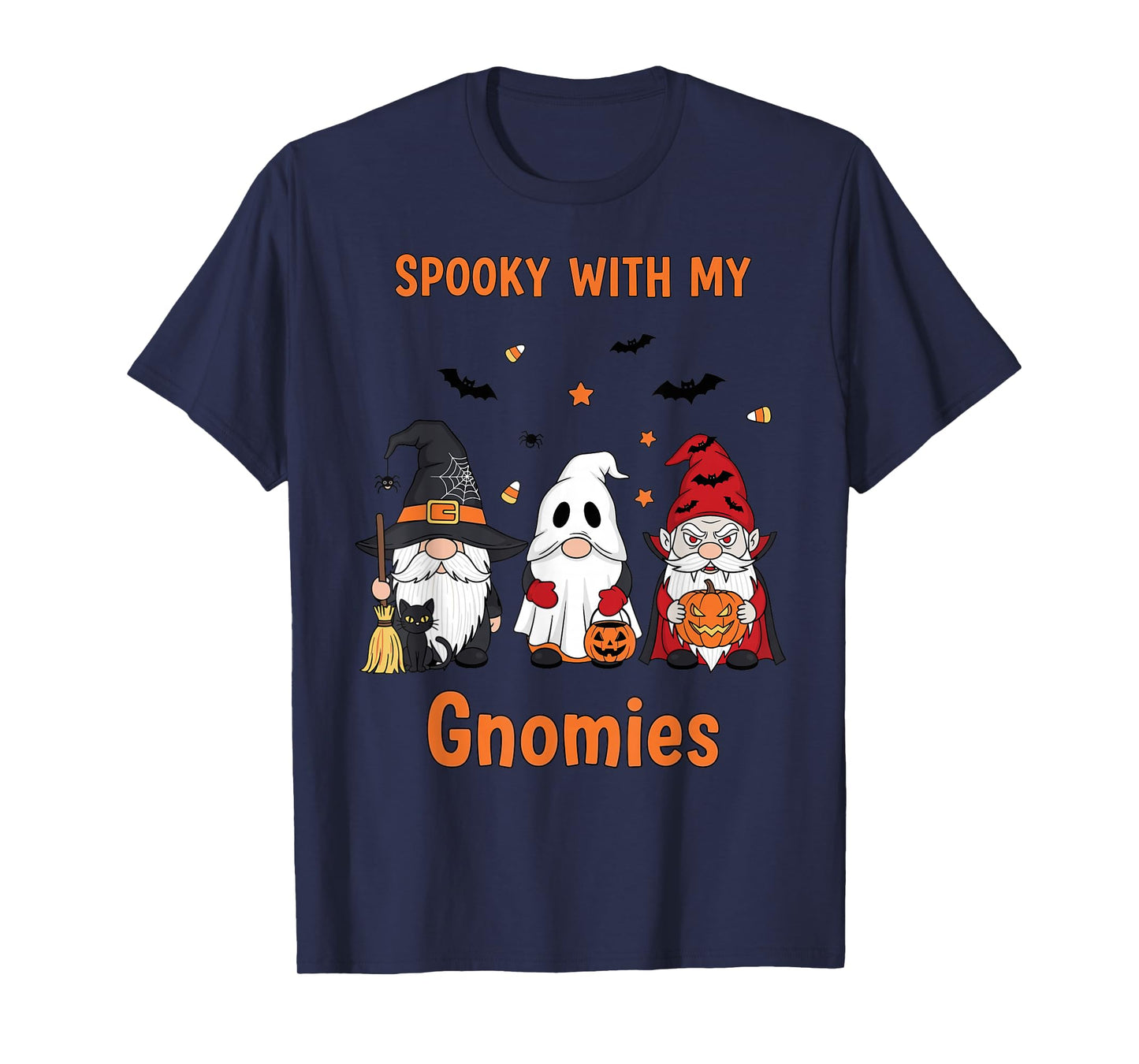 Halloween Gnome Costume Squad Witch Ghost Vampire T-Shirt