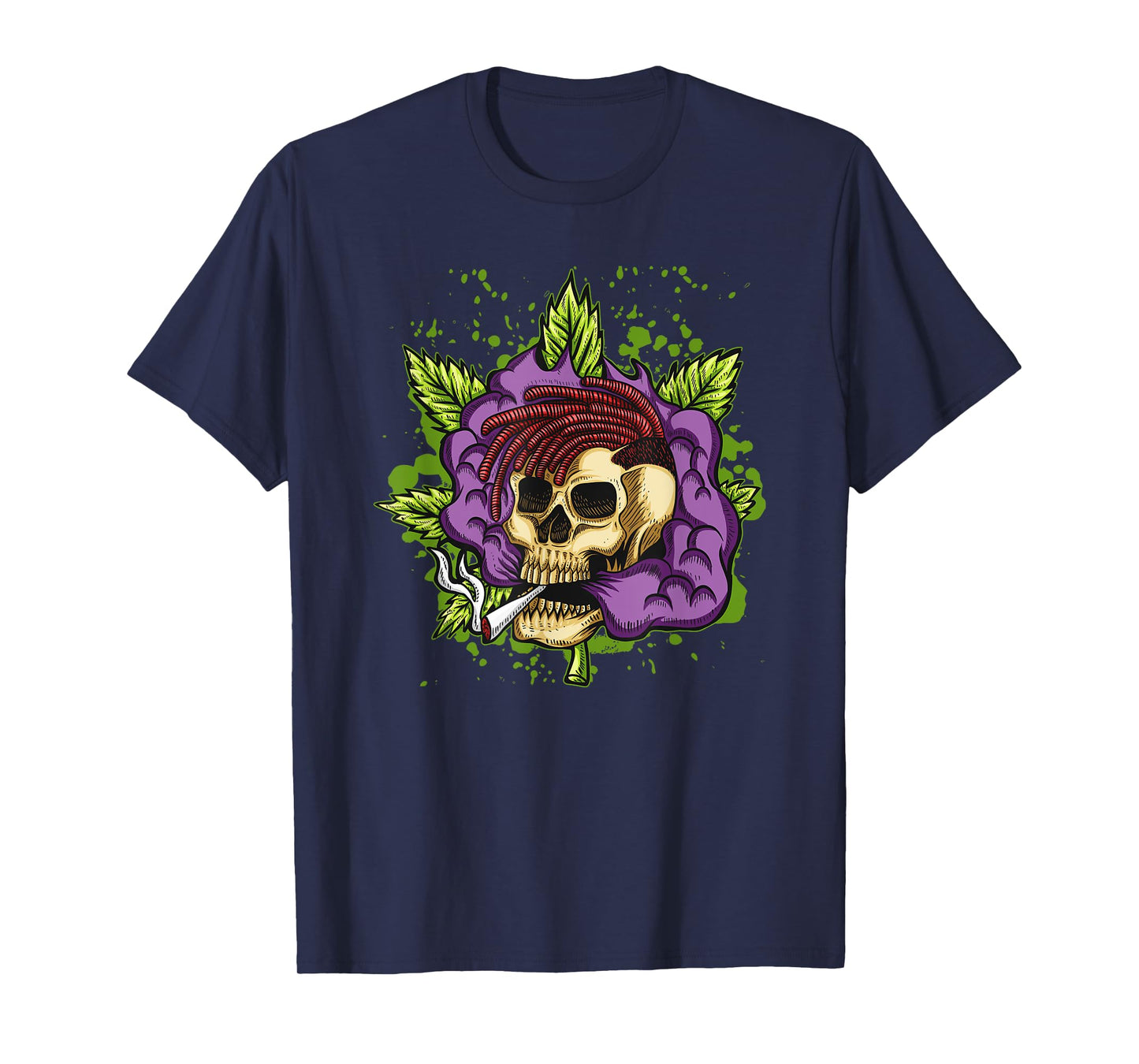 Urban Purple Kush Joint Smoking Skull 420 Marijuana T-shirt T-Shirt