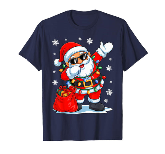 Dabbing Santa Christmas Boys Girls Kids Funny Xmas Squad T-Shirt