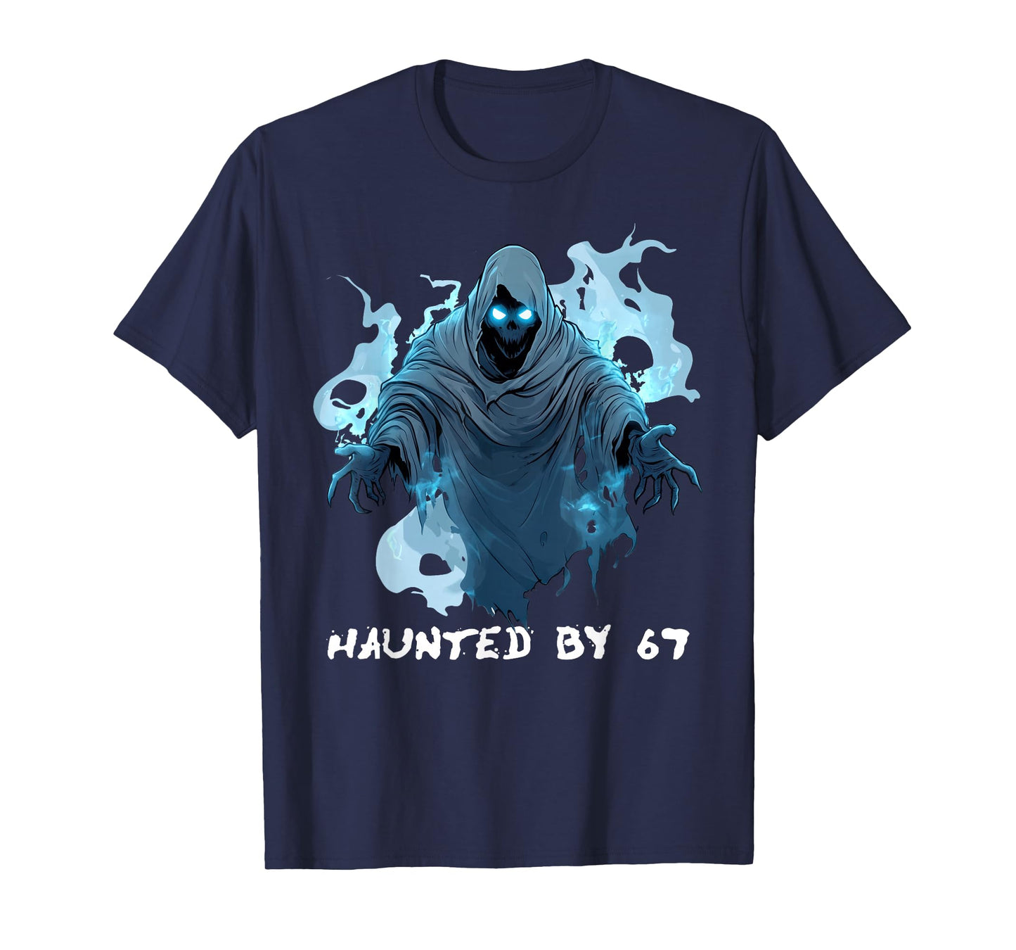 Haunted by 67, Alpha Z Halloween 6 7 Six Seven Ghost Graphic T-Shirt