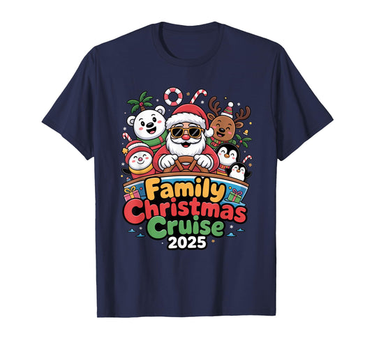 Family Christmas Cruise 2025 Santa Xmas Family Matching Crew T-Shirt