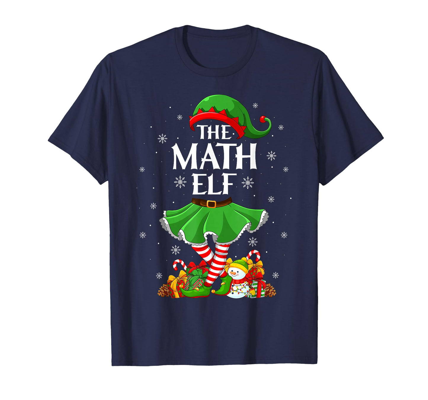 Math Elf Christmas Family Elf Squad Xmas Girls Women T-Shirt