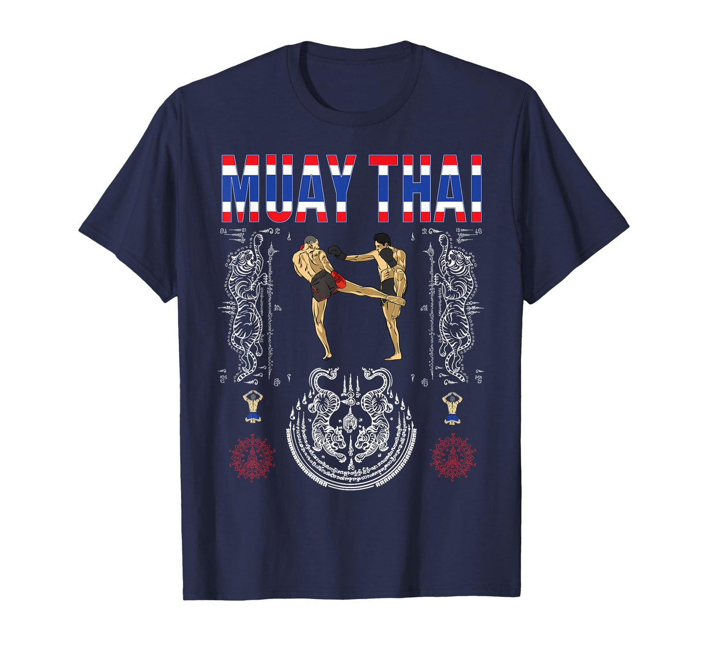 Sawadee thai traditional sak yant thai twin tiger muay thai T-Shirt