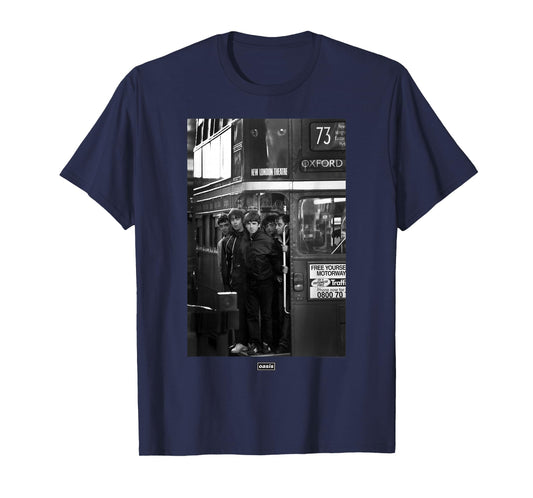 Oasis London Bus Photograph Unisex-Kids T-Shirt - Black, Small