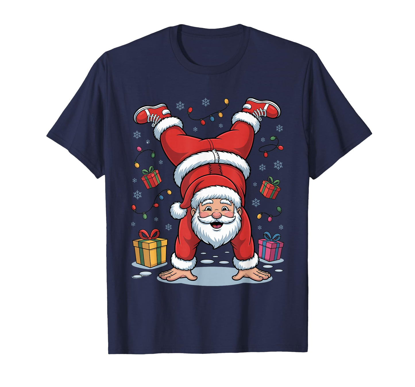 Funny Santa Playing Gymnastics Holiday Christmas Xmas Pajama T-Shirt