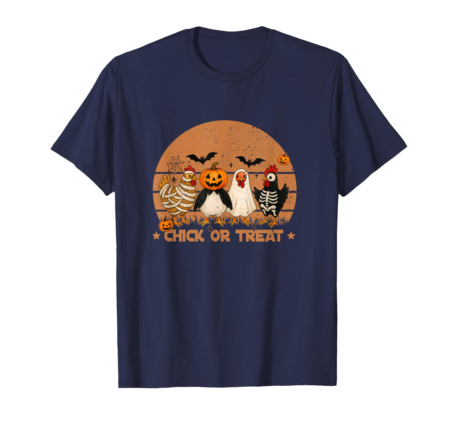 Chick Or Treat Halloween Pumpkin Ghost Spooky Funny Chicken T-Shirt