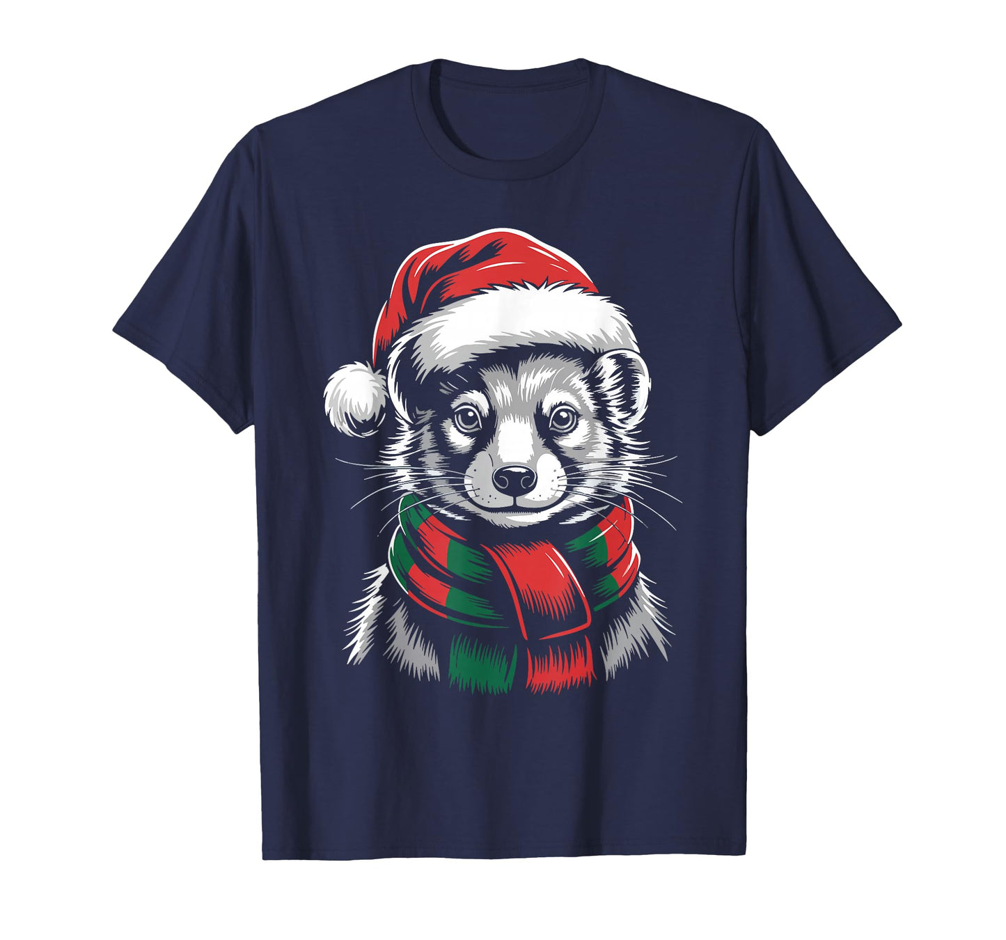 Mongoose Xmas Santa Hat Scarf Christmas Costume T-Shirt