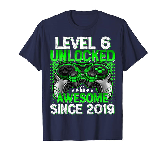 Level 6 Unlocked 6 Year Old Gifts For Boys 6th Birthday Boy T-Shirt