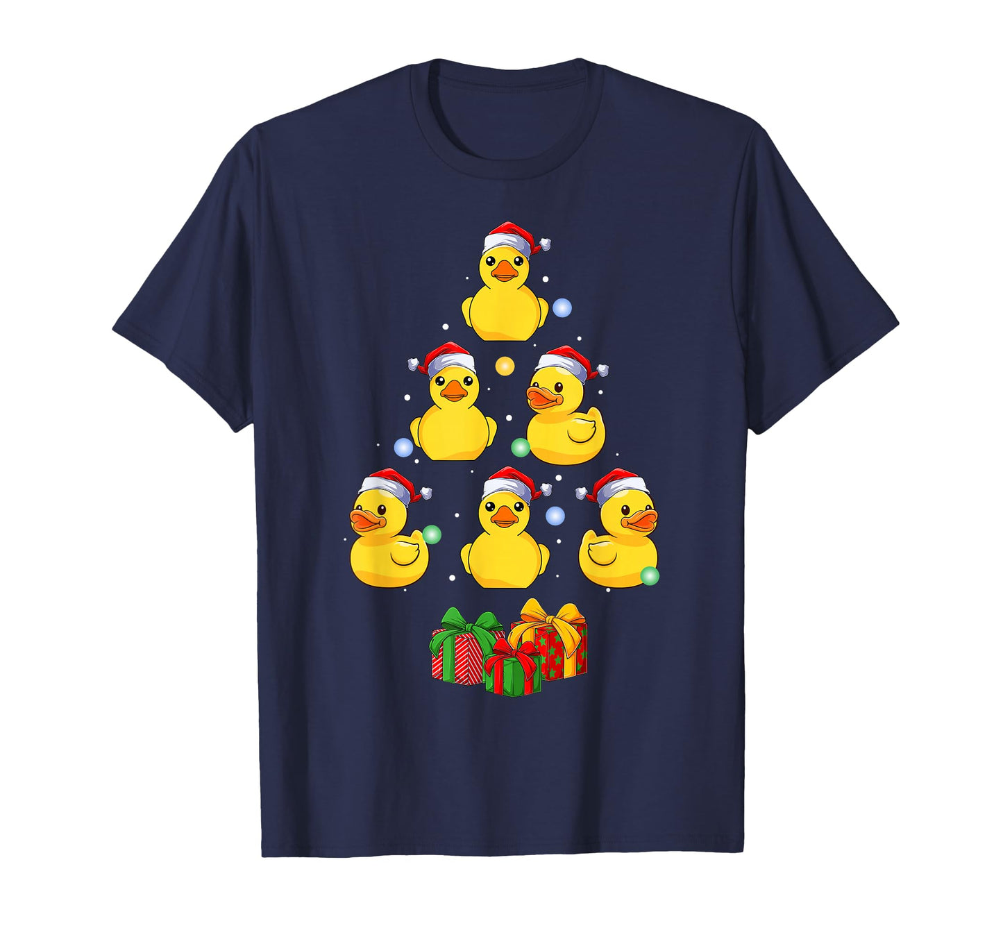 Rubber Duck Christmas Tree Funny Santa Hat Duck Xmas Pajamas T-Shirt