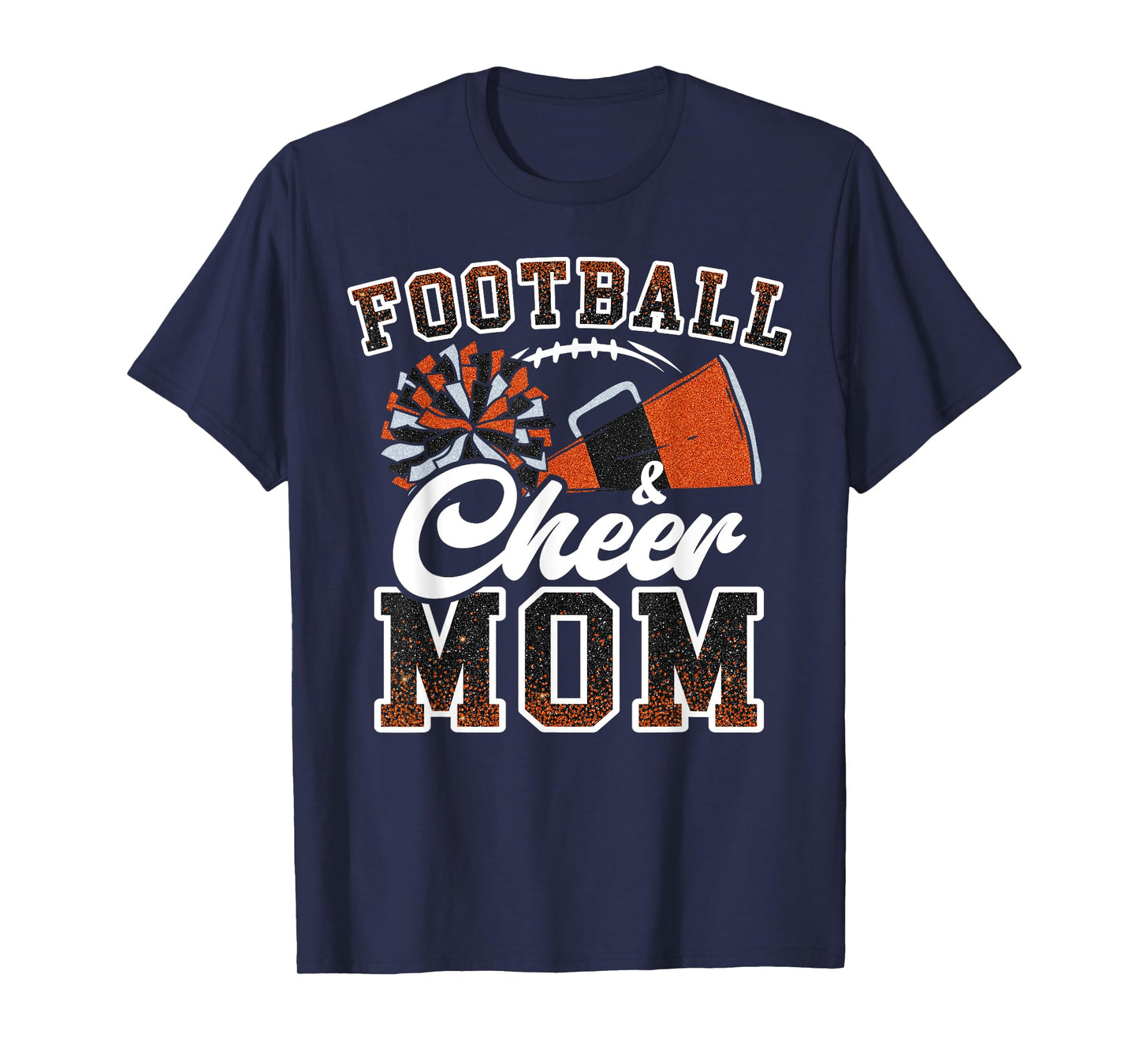 Loud Proud Football & Cheer Mom Cheerleader Mom Mama Orange T-Shirt