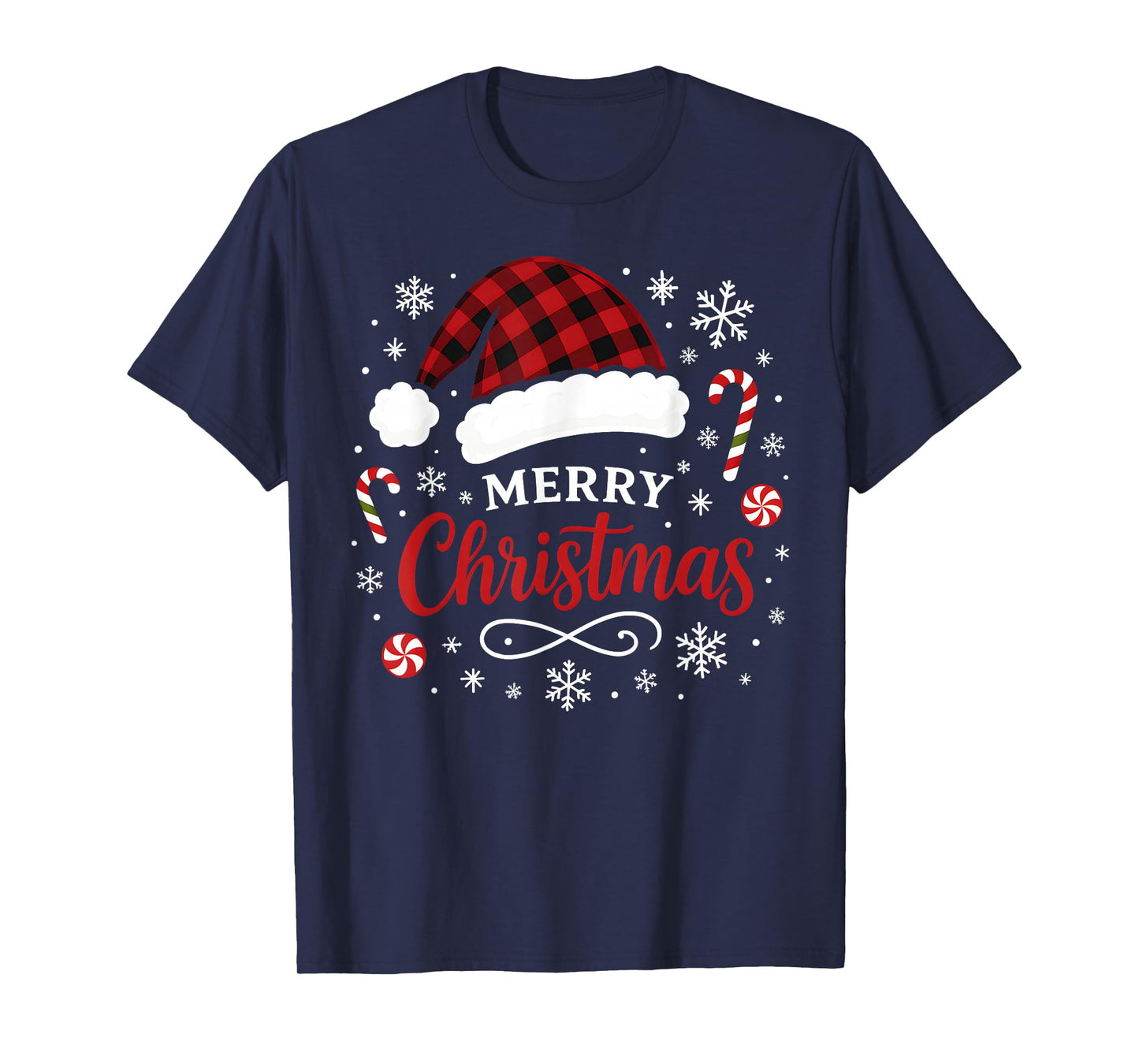Merry Christmas 2025 Family Santa Claus Hat Xmas Mens Boys T-Shirt