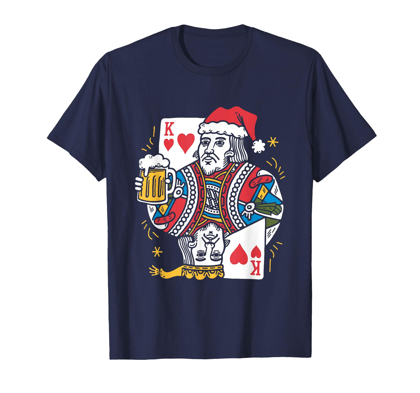 King Of Hearts With Beer - Vintage Card Game Beer Lover T-Shirt