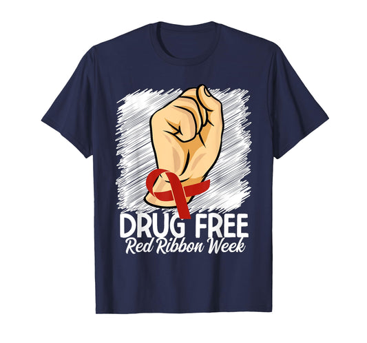 Drug Free Red Ribbon Week Awareness Say No To Drugs T-Shirt