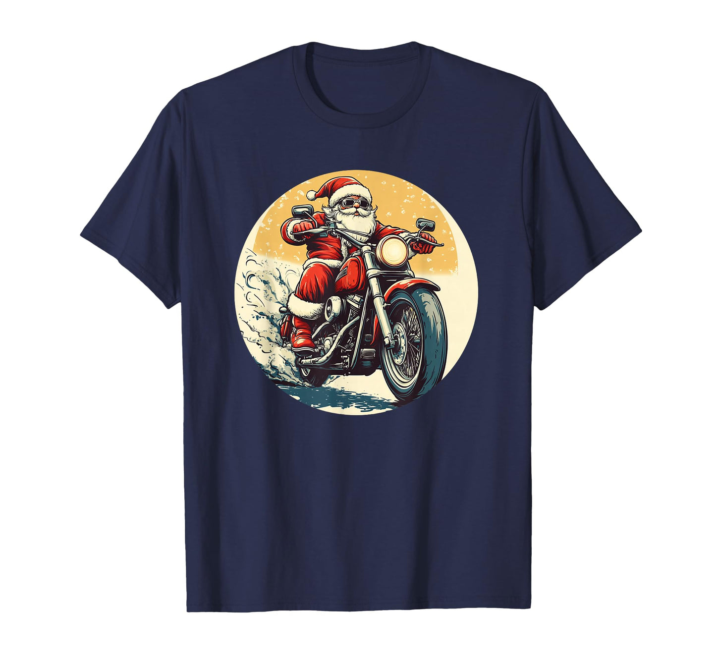 Santa Claus on a Bike for Festive Motorheads T-Shirt