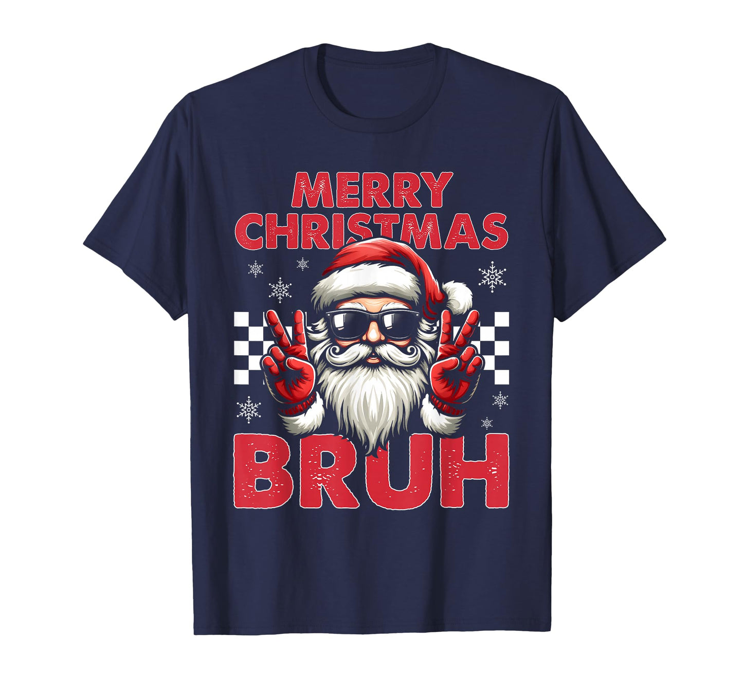 Merry Christmas Bruh Funny Santa Claus Retro Men Women Kids T-Shirt