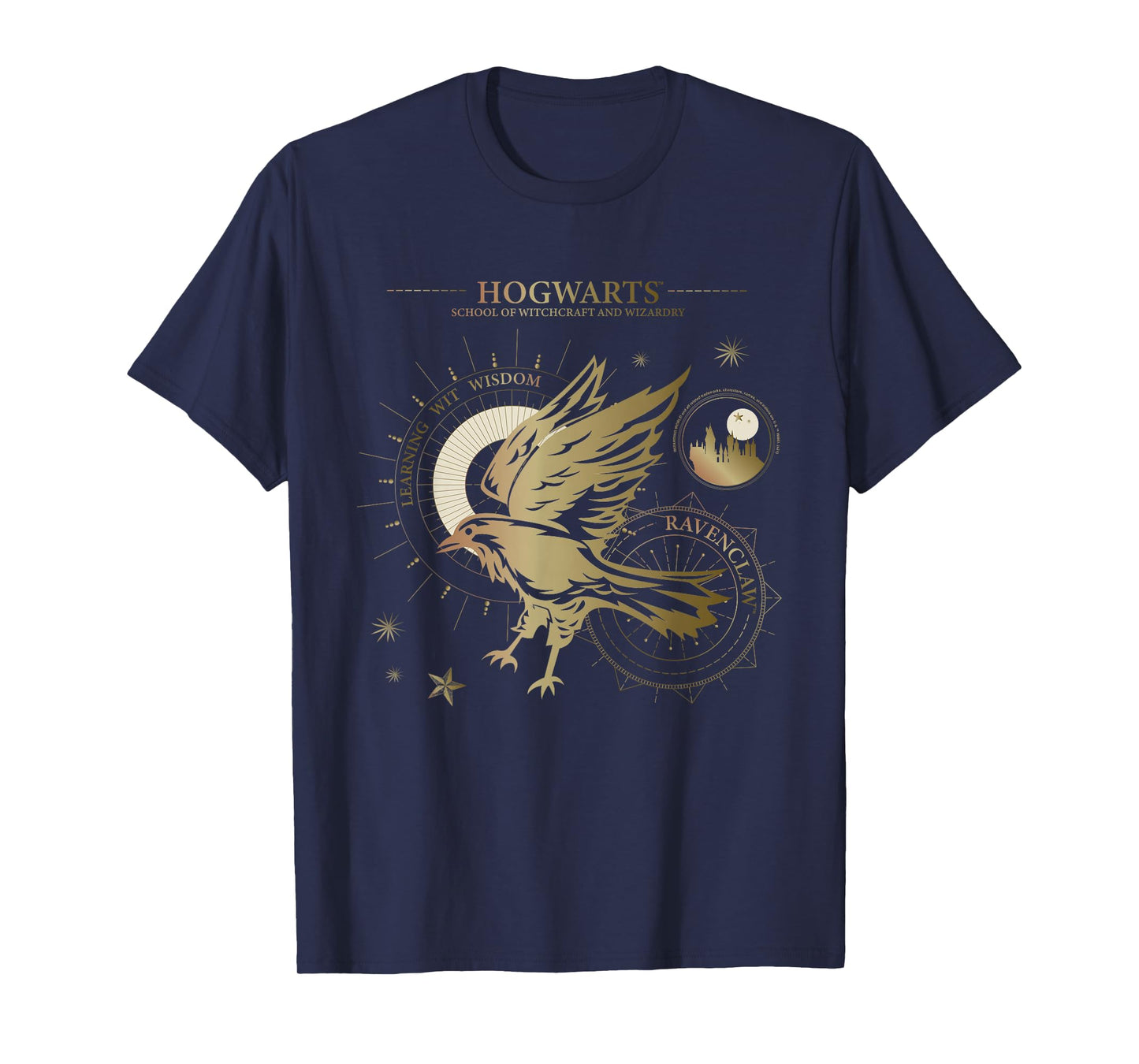 Popfunk Harry Potter Learning, Wit, Wisdom, Ravenclaw Unisex-Adults, Kids Blue Short Sleeve T-Shirt