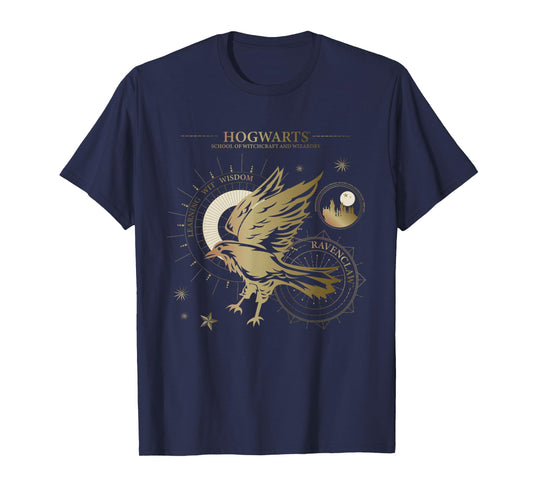 Popfunk Harry Potter Learning, Wit, Wisdom, Ravenclaw Unisex-Adults, Kids Blue Short Sleeve T-Shirt