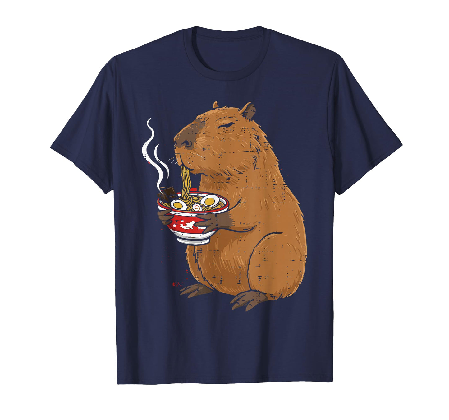 Capybara Eating Ramen Funny Japanese Food Men Women Kids T-Shirt