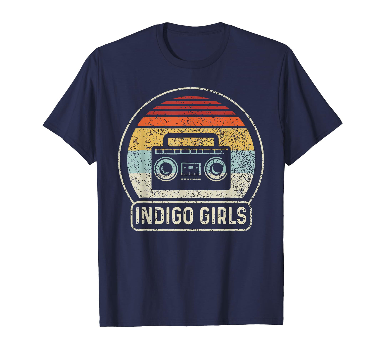 Vintage Cassette Tape Indigo Rock Girls Music Retro Sunset T-Shirt